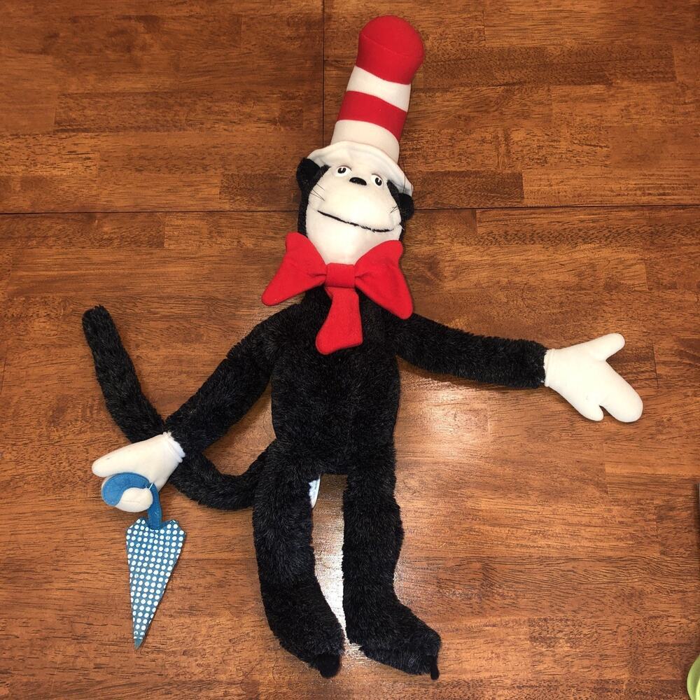 Dr Seuss Cat in the Hat 25” Large Plush Blue Umbrella Coleco Vintage 1983